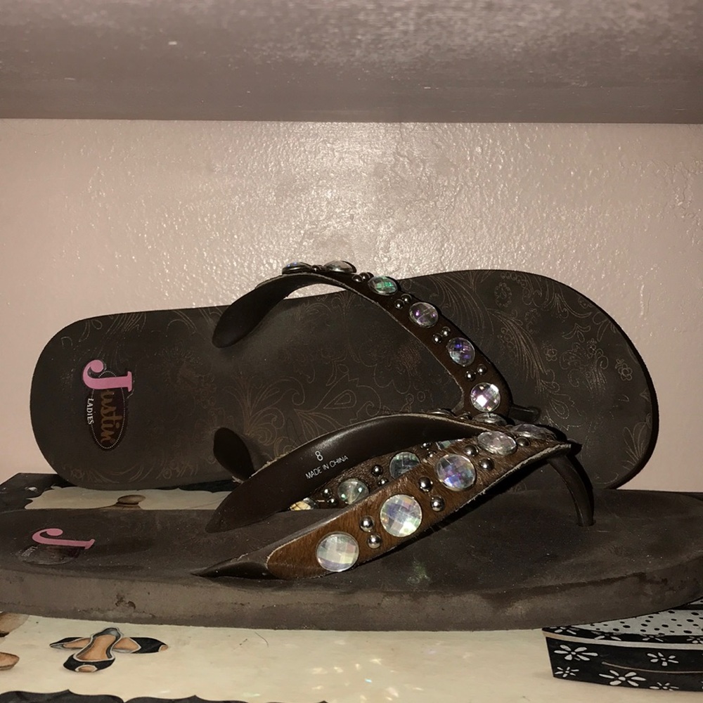 Rhinestone flip flops